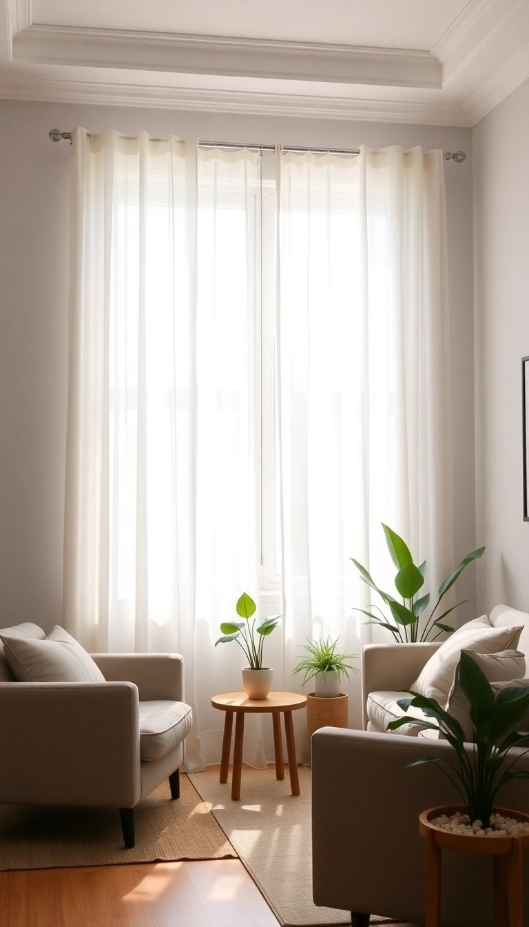 10 Curtain Aesthetics That Will Elevate Your Wall Colors to New Heights! - 1. Minimalist Sheer Curtains