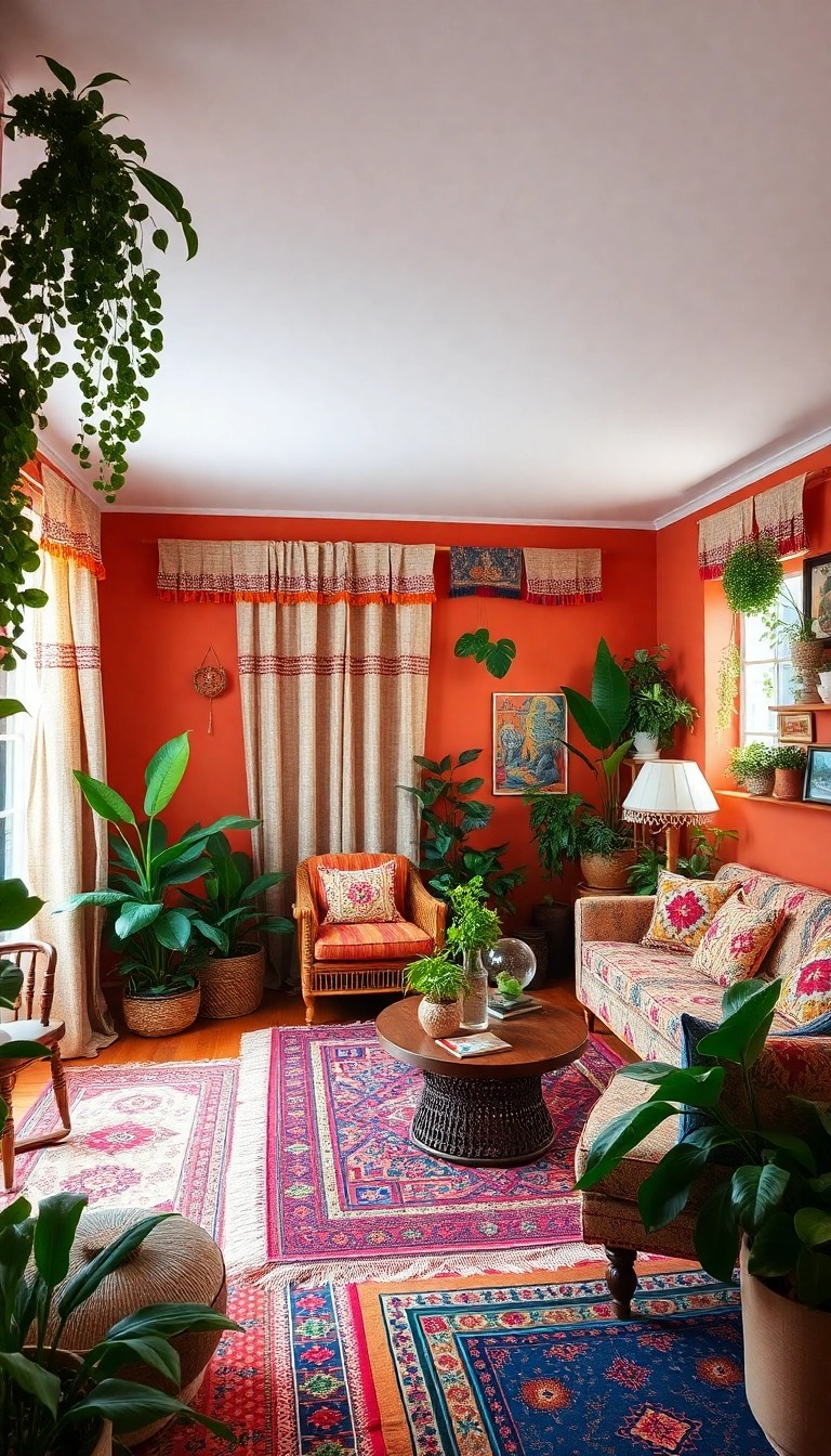 10 Curtain Aesthetics That Will Elevate Your Wall Colors to New Heights! - 5. Bohemian Textured Curtains