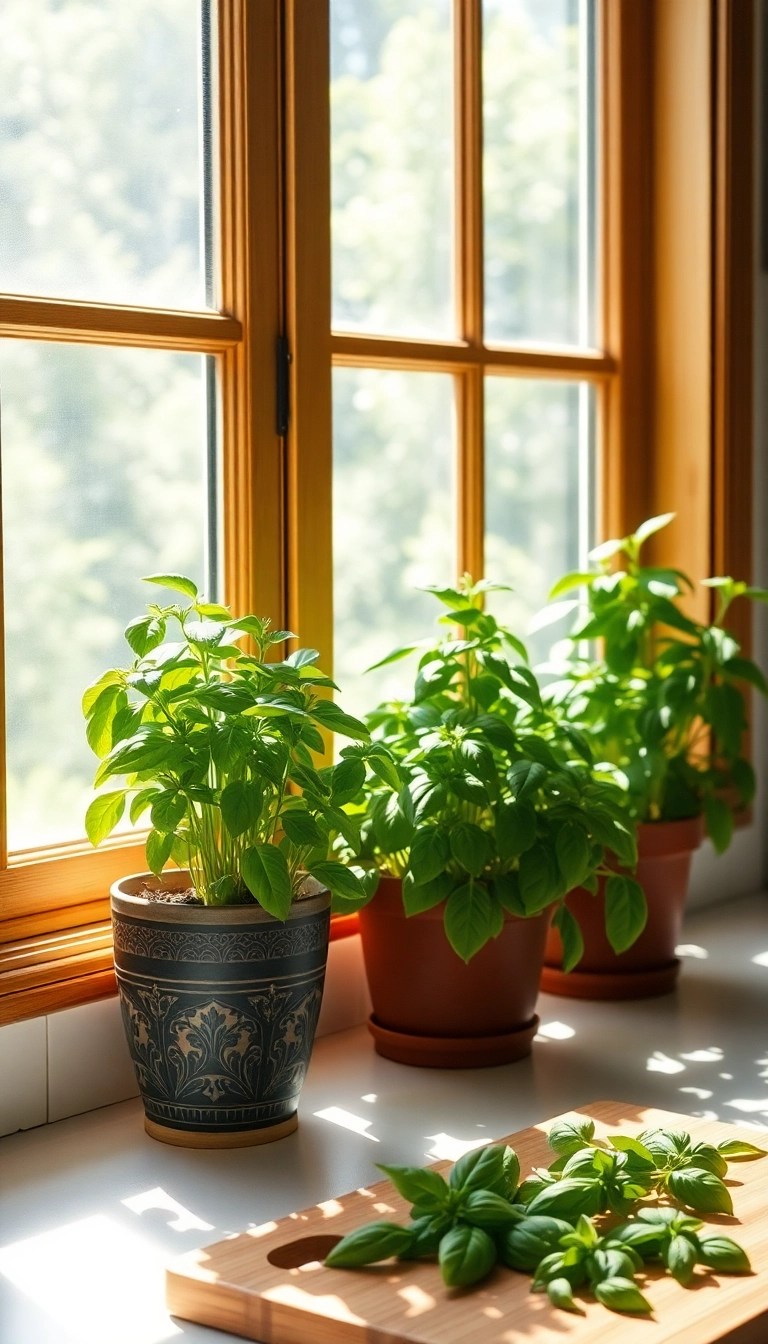 14 DIY Hacks to Repel Insects from Your Home (You Can Make #6 Today!) - 7. Basil Plant Barrier