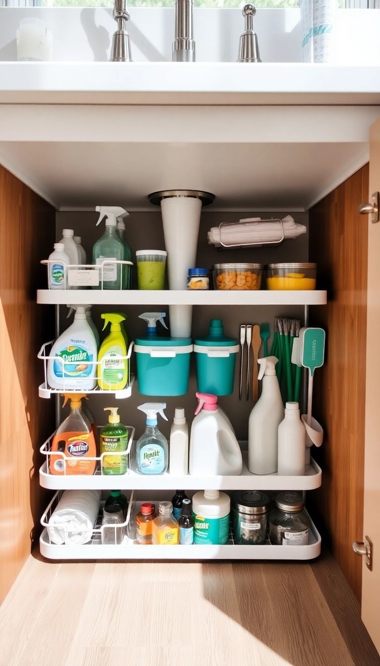 14 Kitchen Organization Hacks That Will Change Your Life! - 6. Under-Sink Organization