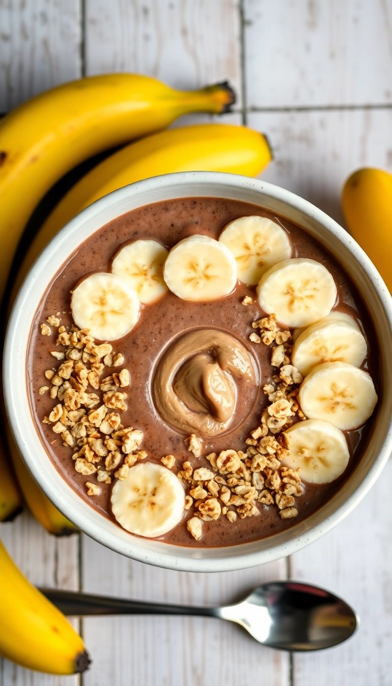 15 Healthy Non-Alcoholic Drinks for Winter That Taste Like a Warm Hug! - 11. Choco-Banana Smoothie Bowl