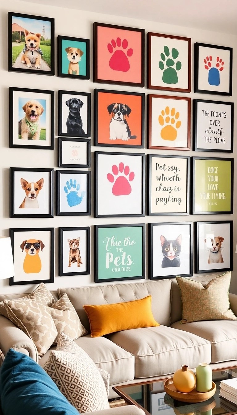 15 Stunning Pet Area Designs That'll Have Your Friends Asking for Your Secrets! - 3. Pet-Friendly Art Wall