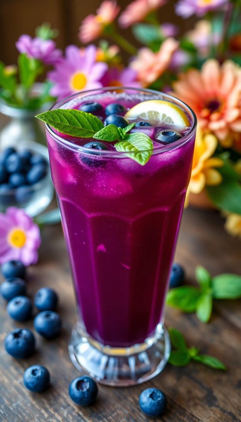 16 Delicious Vegan Summer Cooler Drinks That Are Perfect for Hot Days (You Won't Believe #5!) - 11. Blueberry Lemon Basil Bliss