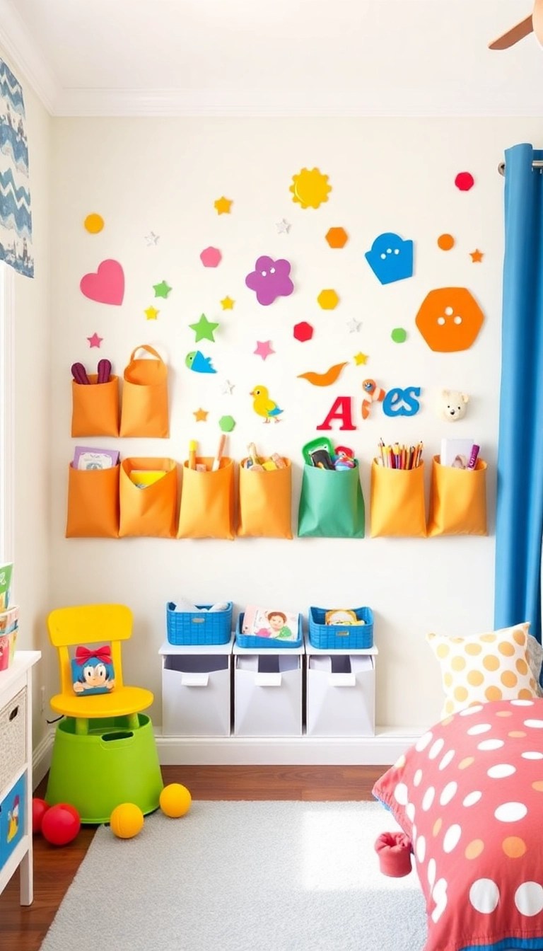 16 Fun Storage Space Hacks for Kids' Rooms That Parents Will Love! - 16. Interactive Wall Decals with Storage
