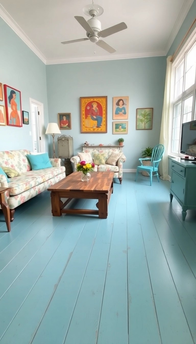 16 Rustic Home Floor Ideas That'll Bring the Farmhouse Charm to Your Home (#5 Is Pure Magic!) - 13. Painted Wood Floors