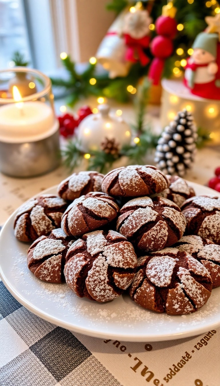 18 Festive Christmas Cookies Perfect for Gift-Giving (Surprise Them with #7!) - 18. Chocolate Crinkle Cookies
