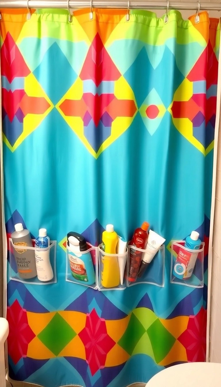 18 Ingenious Bathroom Organization Tips You Wish You Knew Sooner! - 12. Use a Shower Curtain with Pockets