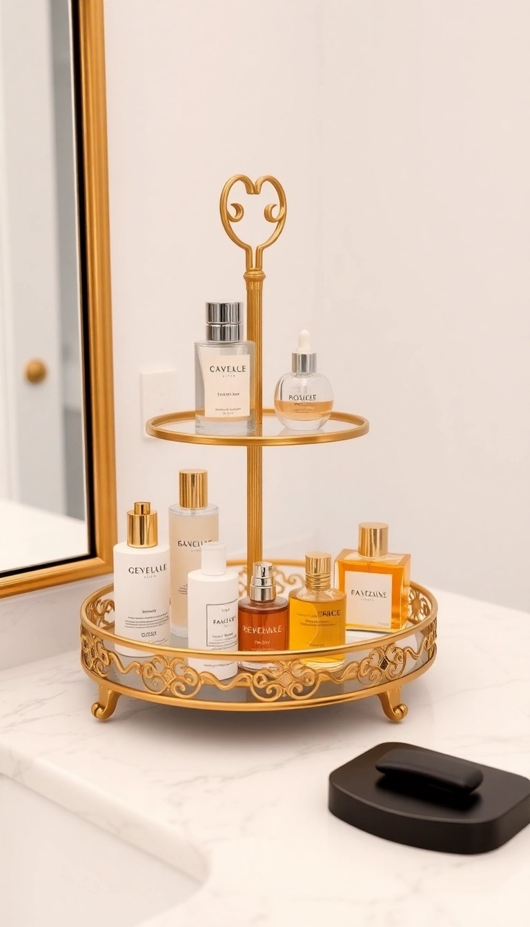 18 Ingenious Bathroom Organization Tips You Wish You Knew Sooner! - 4. Tiered Trays for Countertop Organization