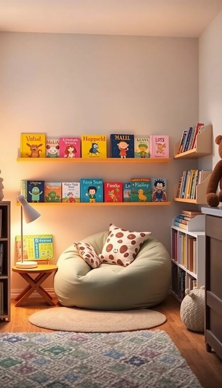 19 Fun Kids Room Decor Ideas That Parents Will Love Too (You’ll Want to Steal #7!) - 12. Cozy Reading Nook