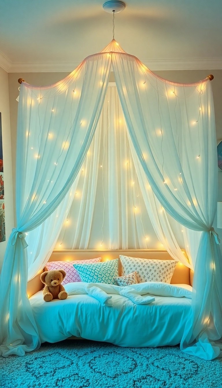 19 Fun Kids Room Decor Ideas That Parents Will Love Too (You’ll Want to Steal #7!) - 17. Dreamy Canopy Beds
