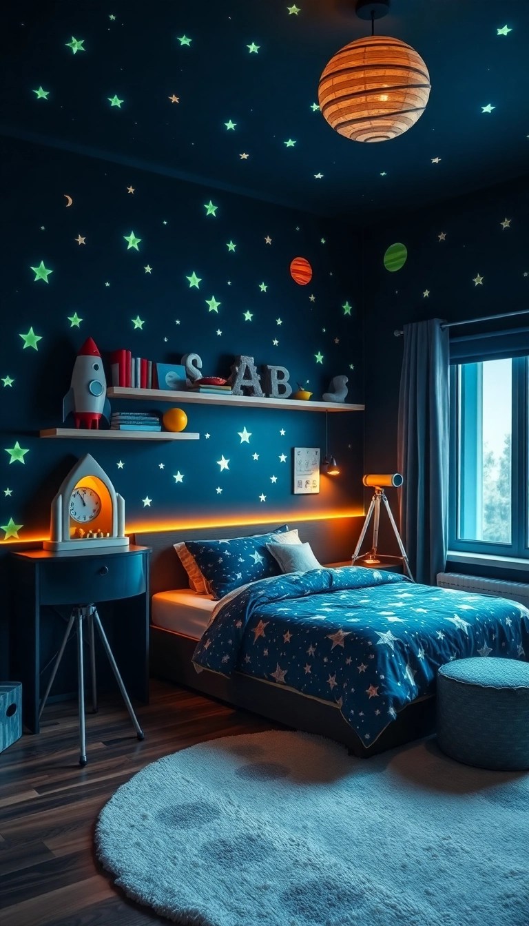19 Fun Kids Room Decor Ideas That Parents Will Love Too (You’ll Want to Steal #7!) - 4. Space Explorer’s Dream