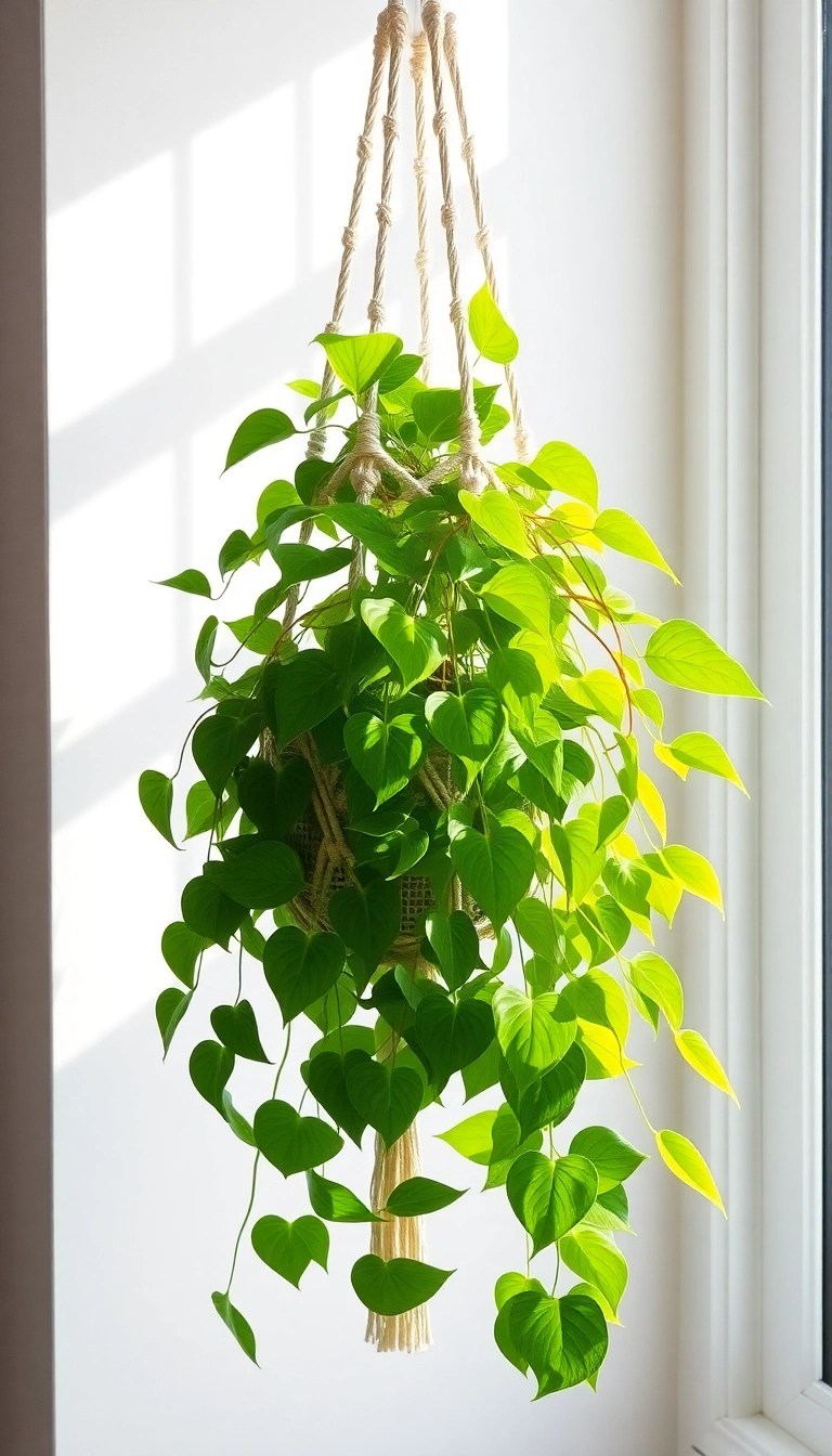 22 Low-Maintenance Indoor Plants That Will Purify Your Air (You’ll Love #11!) - 2. Pothos (Epipremnum aureum)