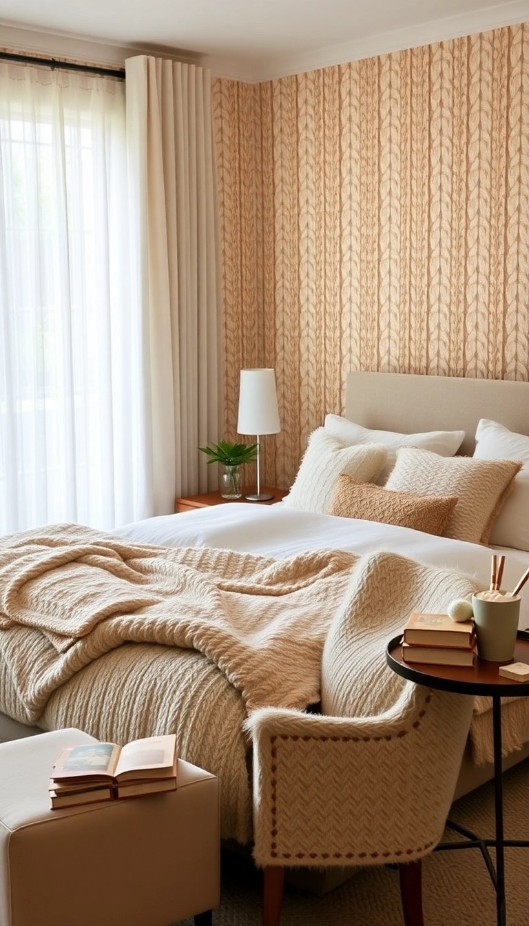 25 Eye-Catching Christmas Wallpaper Backgrounds to Elevate Your Holiday Decor Game (Check Out #3!) - 9. Cozy Knit Patterns