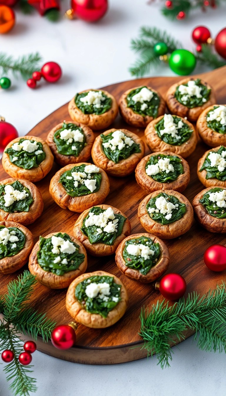 Christmas Food Ideas: 10 Festive Recipes That Will Make Your Holiday Merry! - 4. Spinach and Feta Stuffed Mushrooms
