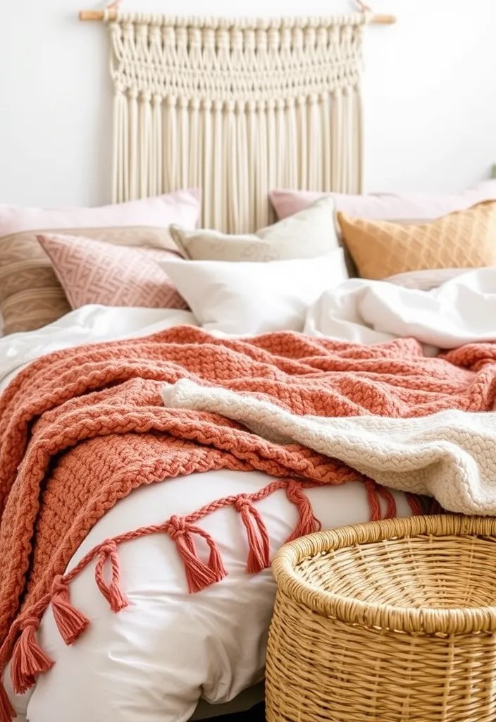 11 Boho Bedroom Refresh Ideas That Will Make Your Space Feel Like a Retreat! - 1. Layered Textiles for Ultimate Comfort