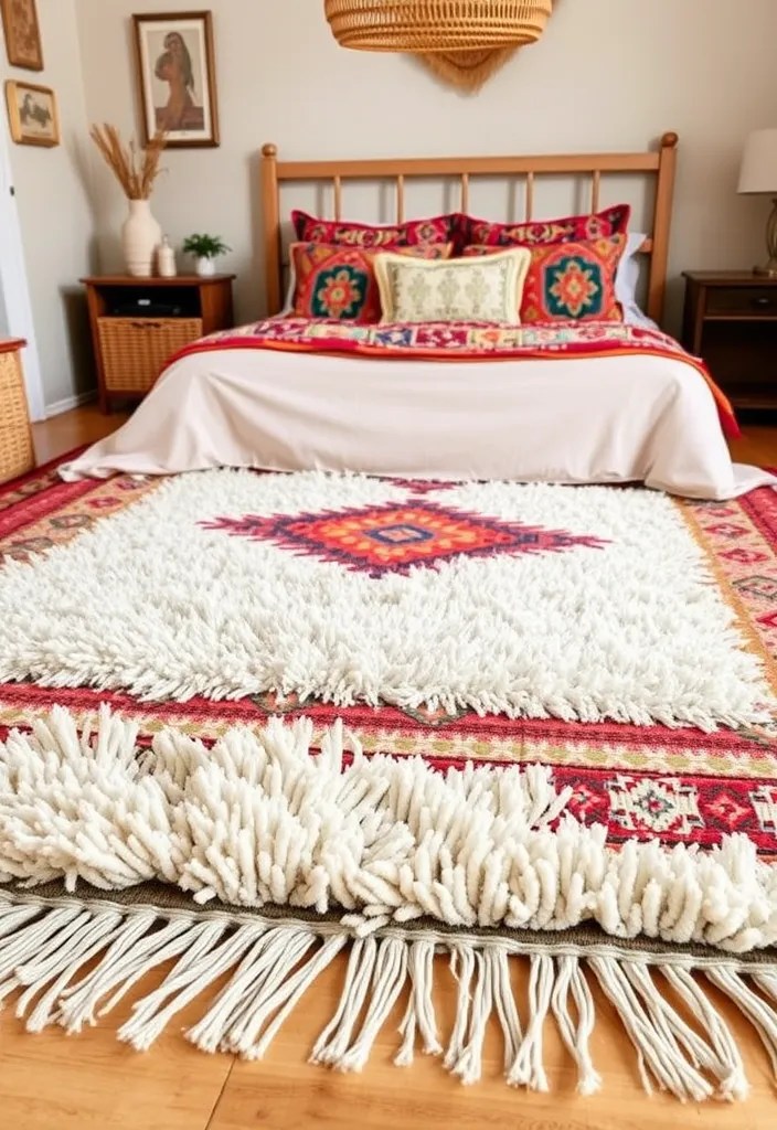 11 Boho Bedroom Refresh Ideas That Will Make Your Space Feel Like a Retreat! - 8. Add Textured Rugs