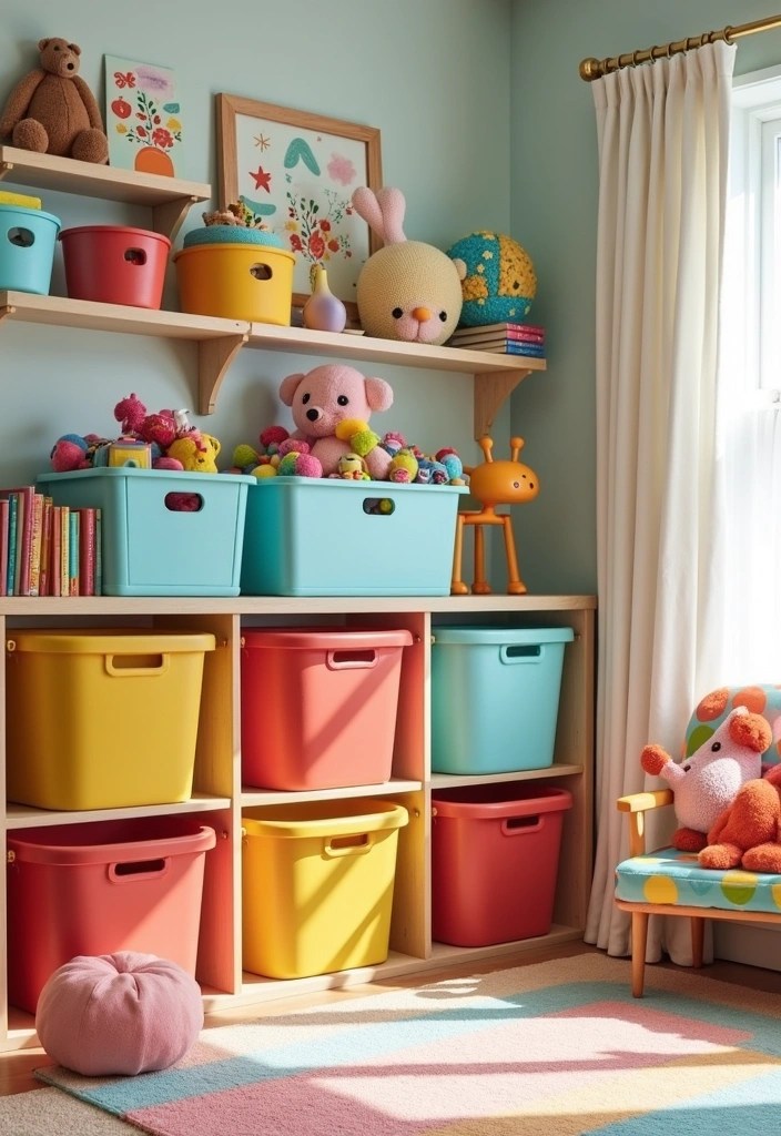 13 Imaginative Kids Friendly Home Design Ideas That Ensure Safety and Fun! - 5. Colorful Storage Solutions