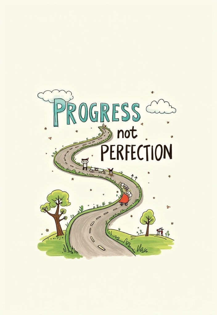 14 Inspirational Motivational Doodles That Are Pure Joy (You’ll Relate to #12!) - 12. Progress, Not Perfection