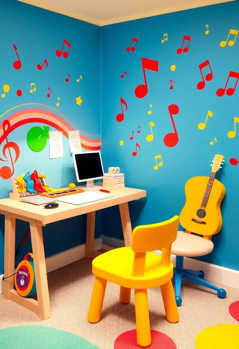15 Playful Toddler Study Area Designs That Encourage Creativity (Don't Miss #3!) - 11. Musical Inspiration