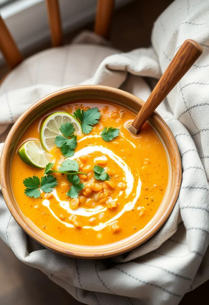 16 Healthy Dinner Ideas for Valentine's Day That Are Light Yet Romantic! - 10. Coconut Curry Lentil Soup