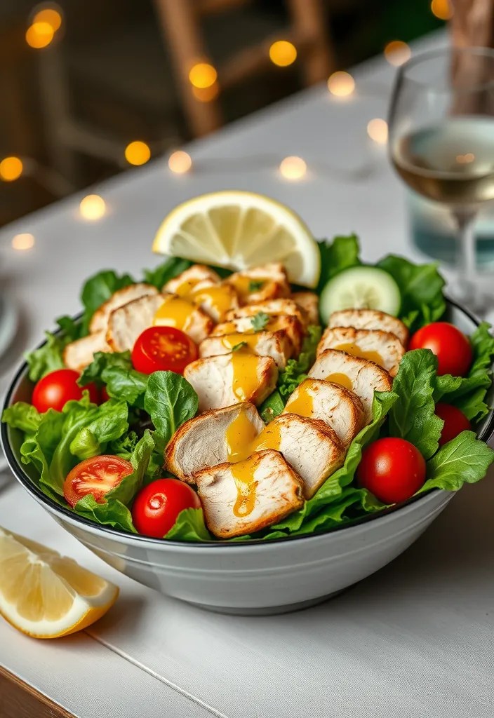 16 Healthy Dinner Ideas for Valentine's Day That Are Light Yet Romantic! - 4. Lemon Herb Grilled Chicken Salad