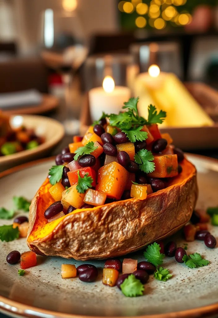 16 Healthy Dinner Ideas for Valentine's Day That Are Light Yet Romantic! - 7. Baked Sweet Potatoes with Black Bean Salsa