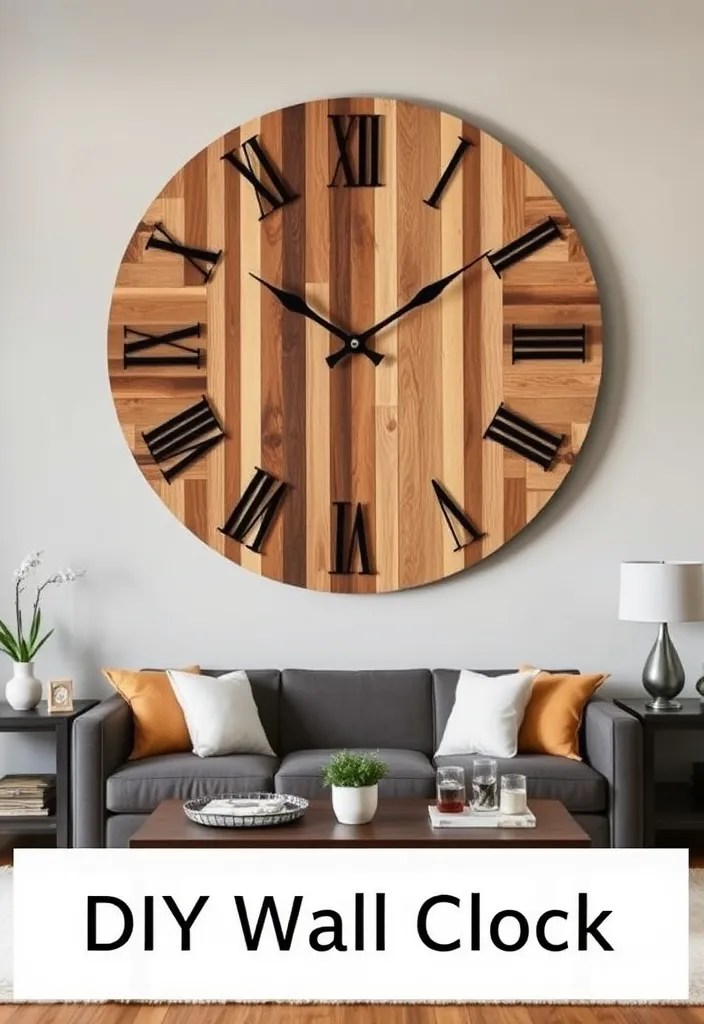 21 DIY Wall Art Projects for Your Living Room That Are Budget-Friendly and Beautiful! - 15. DIY Wall Clock