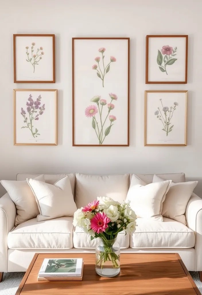 21 DIY Wall Art Projects for Your Living Room That Are Budget-Friendly and Beautiful! - 4. Nature-Inspired Wall Art