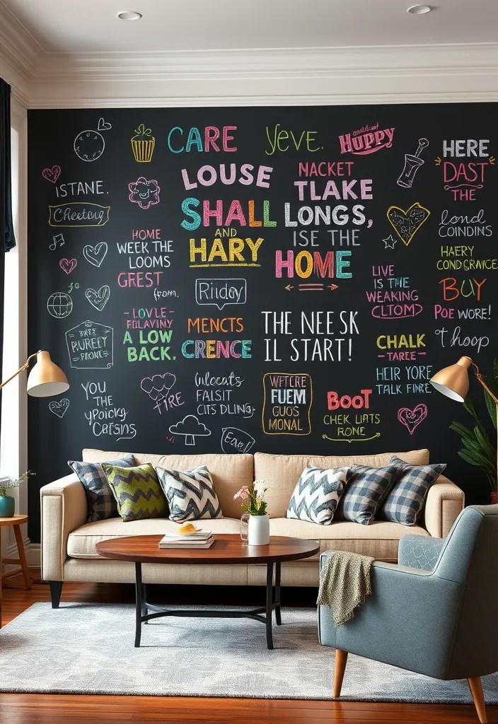 21 DIY Wall Art Projects for Your Living Room That Are Budget-Friendly and Beautiful! - 9. Chalkboard Wall Art