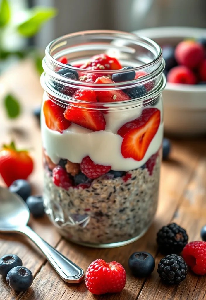 8 Portable Quick Breakfast Recipes Perfect for On-the-Go Days! - 1. Overnight Oats with Berries