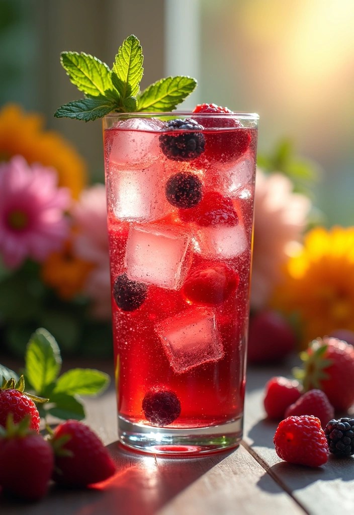 10 Surprising Non-Alcoholic Alternatives That Will Elevate Your Wellness Game! - 2. Sparkling Berry Mocktail