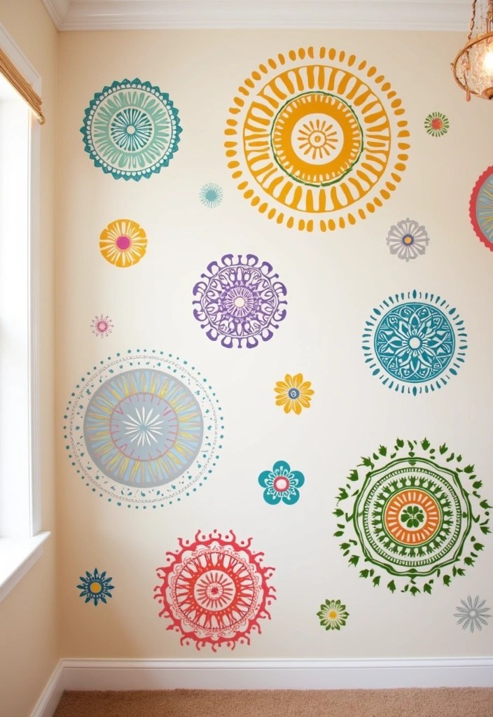 12 Boho Wall Decor Ideas for Home That'll Make You Feel Like You're in a Gallery (#3 Is a Must-See!) - 10. Colorful Wall Decals