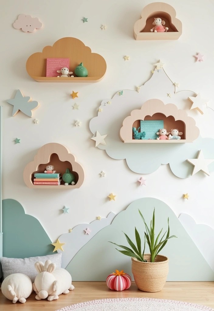 12 Eco-Friendly Kids Room Wall Decoration Ideas That Are Adorable and Sustainable (Don't Miss #6!) - 11. Playful Wall Shelves