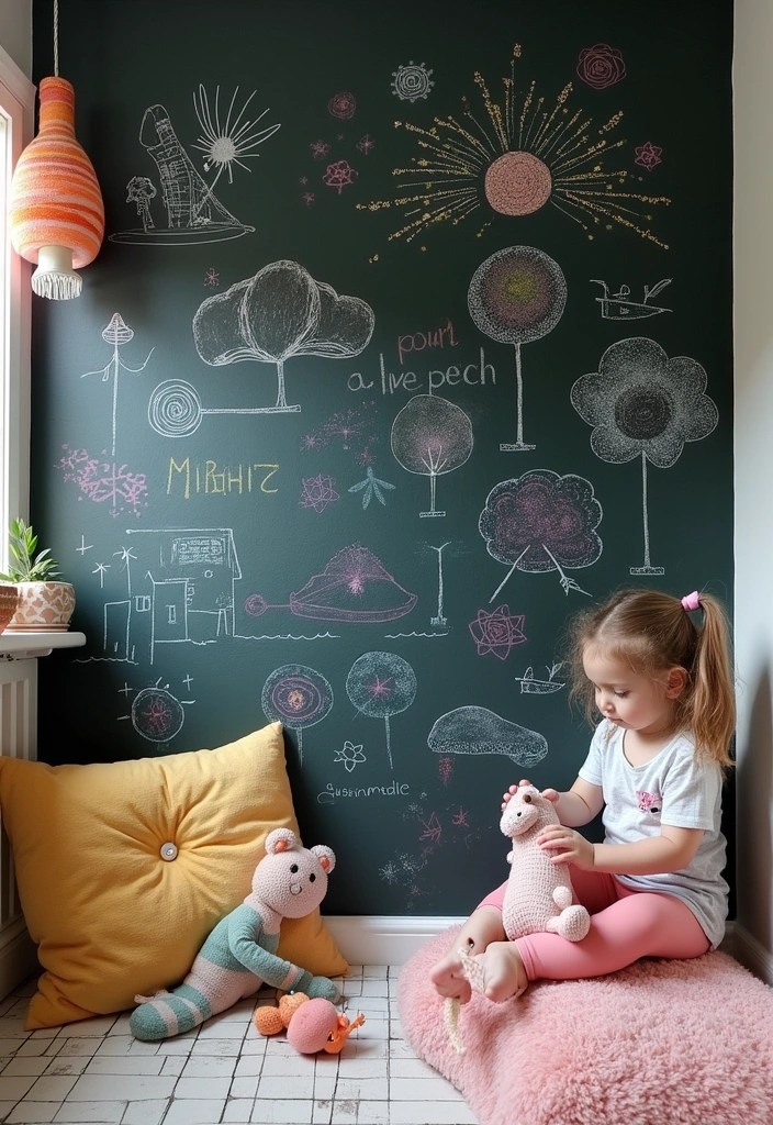 12 Eco-Friendly Kids Room Wall Decoration Ideas That Are Adorable and Sustainable (Don't Miss #6!) - 6. Personalized Chalkboard Wall