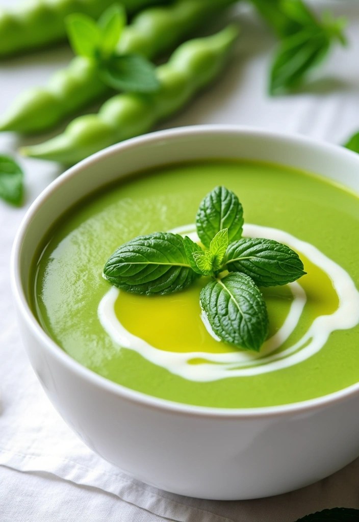 12 Low-Calorie Soup Recipes You Can Make in Under 30 Minutes (Healthy and Delicious!) - 11. Pea and Mint Soup
