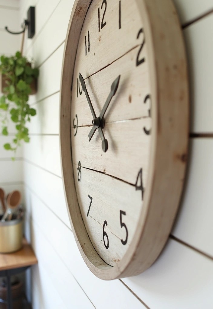 13 Rustic Wall Clocks That Will Bring Cozy Farmhouse Vibes to Your Home! - 1. Distressed Wood Charm