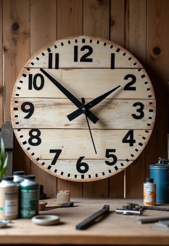 13 Rustic Wall Clocks That Will Bring Cozy Farmhouse Vibes to Your Home! - 12. DIY Rustic Wall Clocks