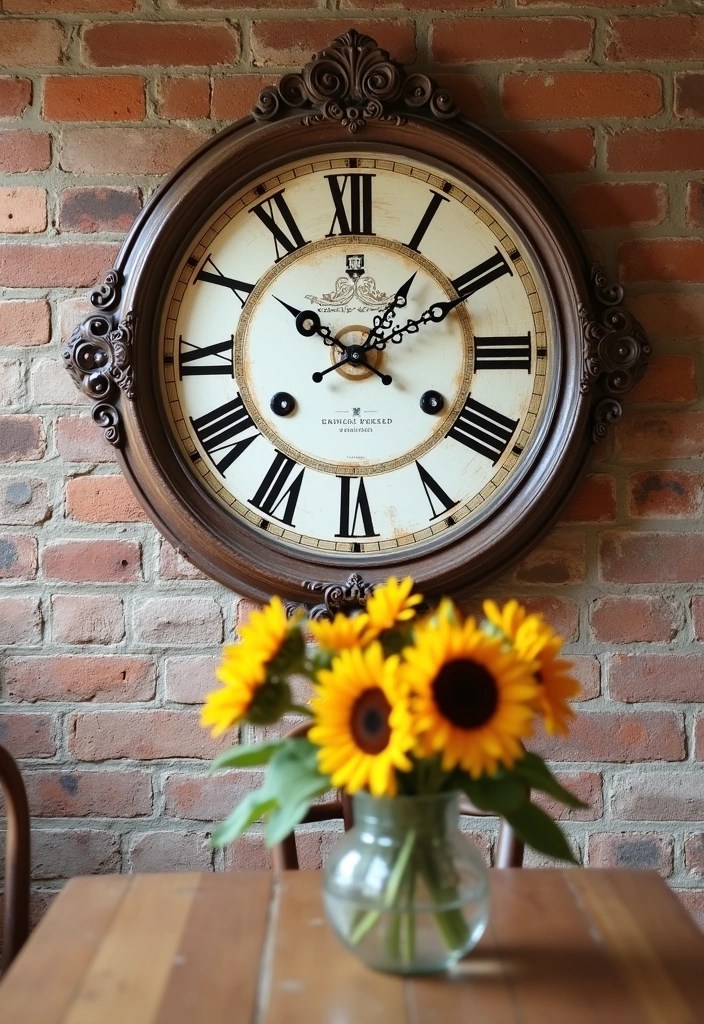 13 Rustic Wall Clocks That Will Bring Cozy Farmhouse Vibes to Your Home! - 2. Vintage Farmhouse Elegance
