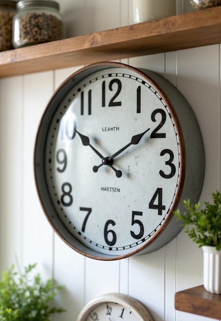 13 Rustic Wall Clocks That Will Bring Cozy Farmhouse Vibes to Your Home! - 4. Farmhouse Style with Galvanized Metal