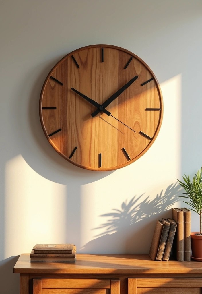 13 Rustic Wall Clocks That Will Bring Cozy Farmhouse Vibes to Your Home! - 5. Natural Wood Beauty