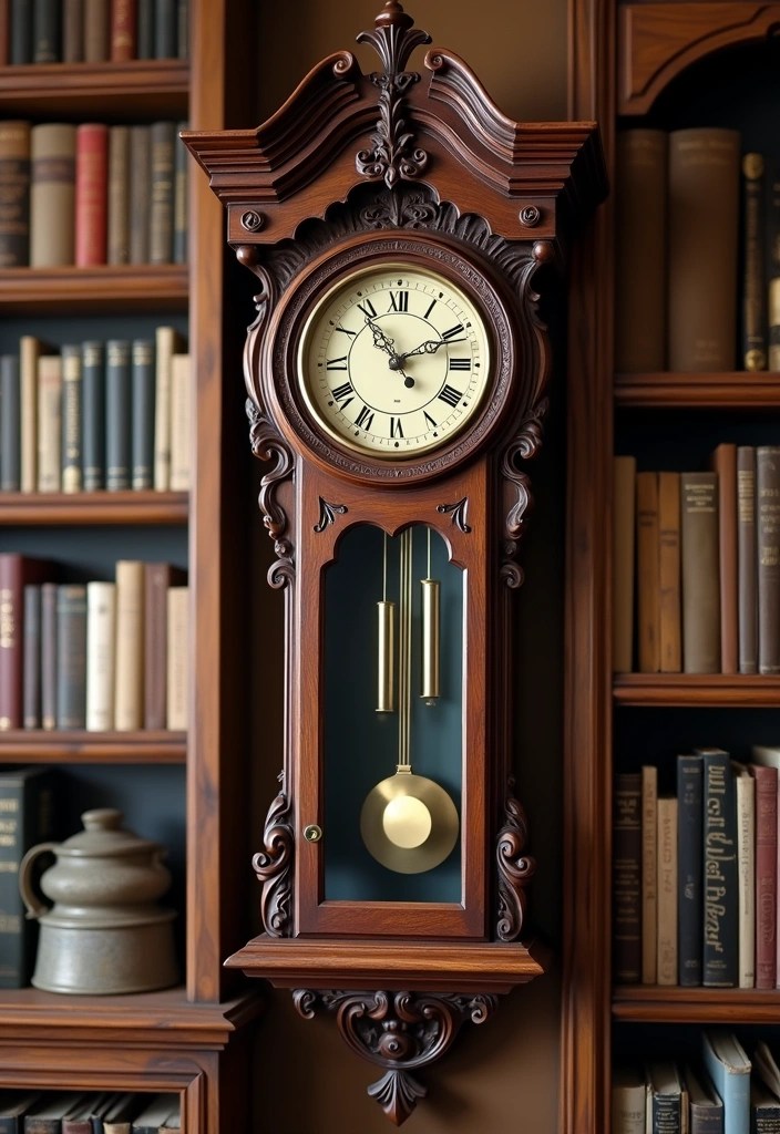 13 Rustic Wall Clocks That Will Bring Cozy Farmhouse Vibes to Your Home! - 9. Rustic Farmhouse Pendulum Clocks