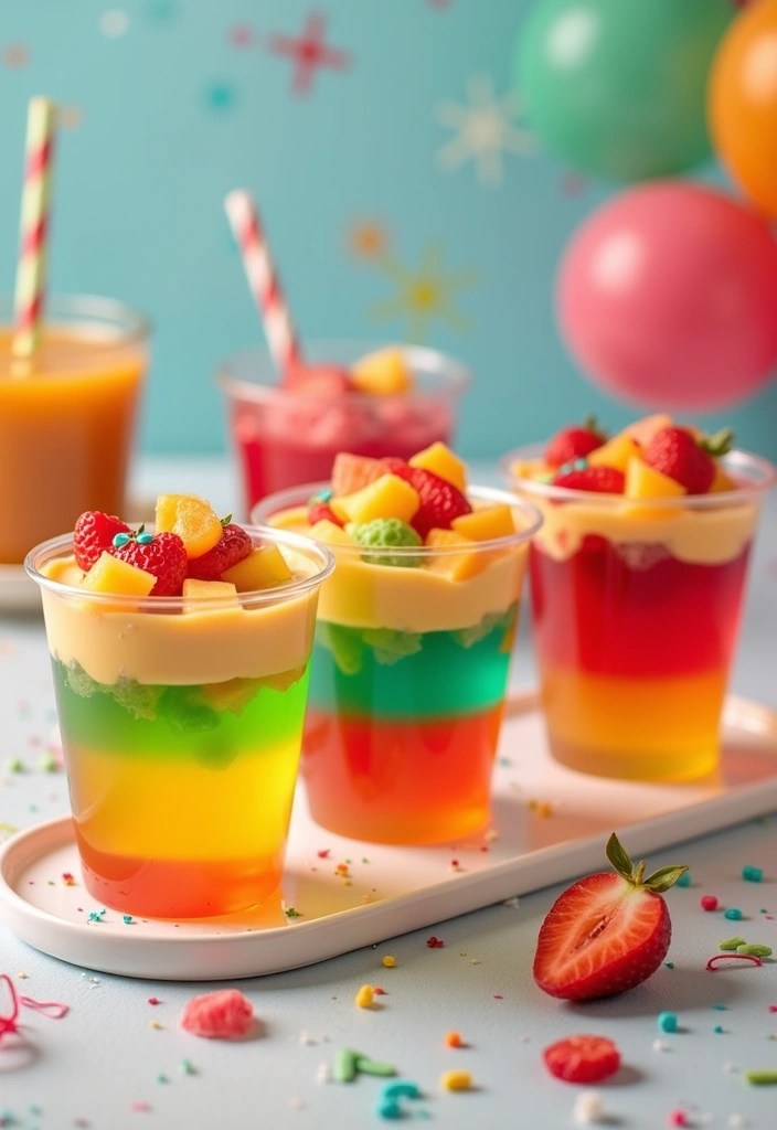 14 DIY Toddler Birthday Snacks That Are a Blast to Make (And Delicious Too!) - 14. Colorful Gelatin Cups