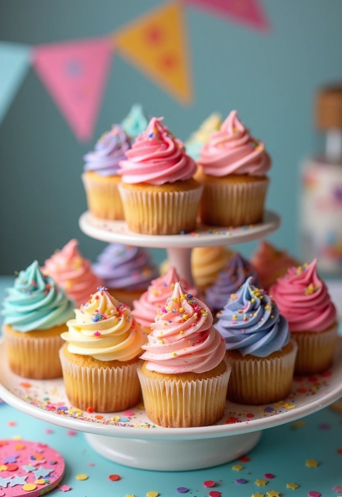 14 DIY Toddler Birthday Snacks That Are a Blast to Make (And Delicious Too!) - 2. Edible Glitter Cupcakes