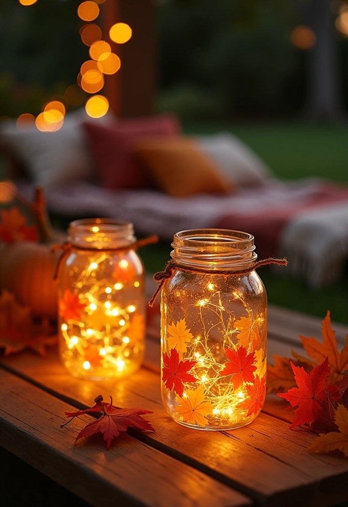 14 Fun Fall Decor Crafts to Do with Your Family (Perfect for All Ages!) - 5. Cozy Mason Jar Lanterns
