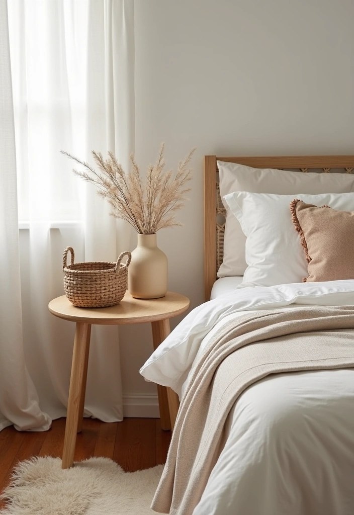 14 Minimalist Bedside Table Ideas That Will Make Your Room Feel Bigger! - 11. Textured Fabrics