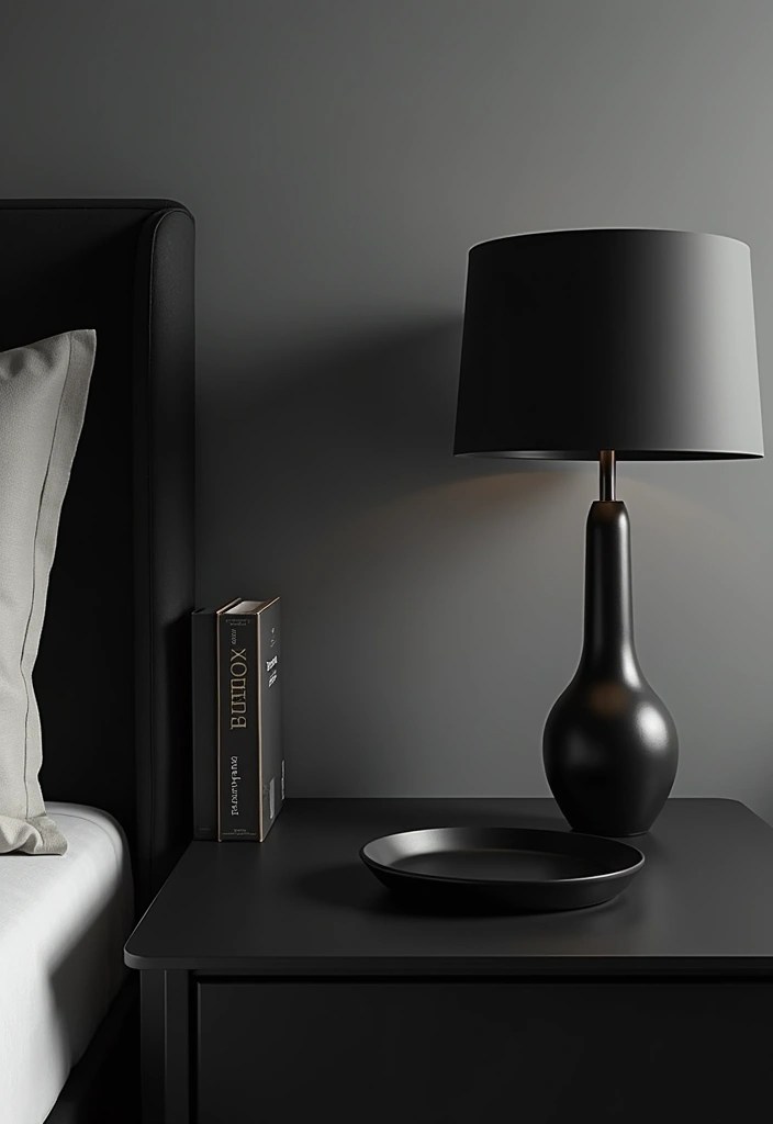 14 Minimalist Bedside Table Ideas That Will Make Your Room Feel Bigger! - 9. Monochrome Scheme