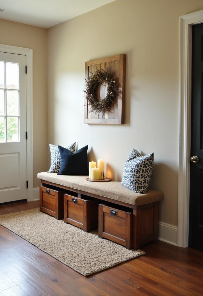 14 Stunning Rustic Entryway Benches That Bring Warmth to Your Home! - 14. Multi-functional Bench