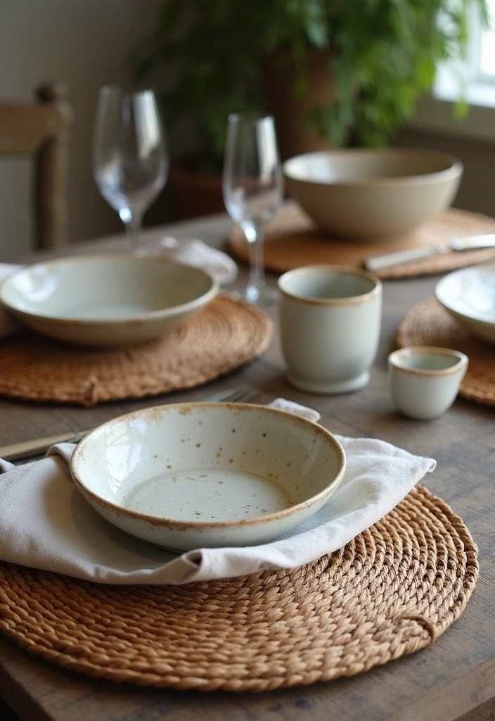 16 Rustic Tablescapes for Home That Capture the Heart of Farmhouse Living! - 10. Textured Table Accessories