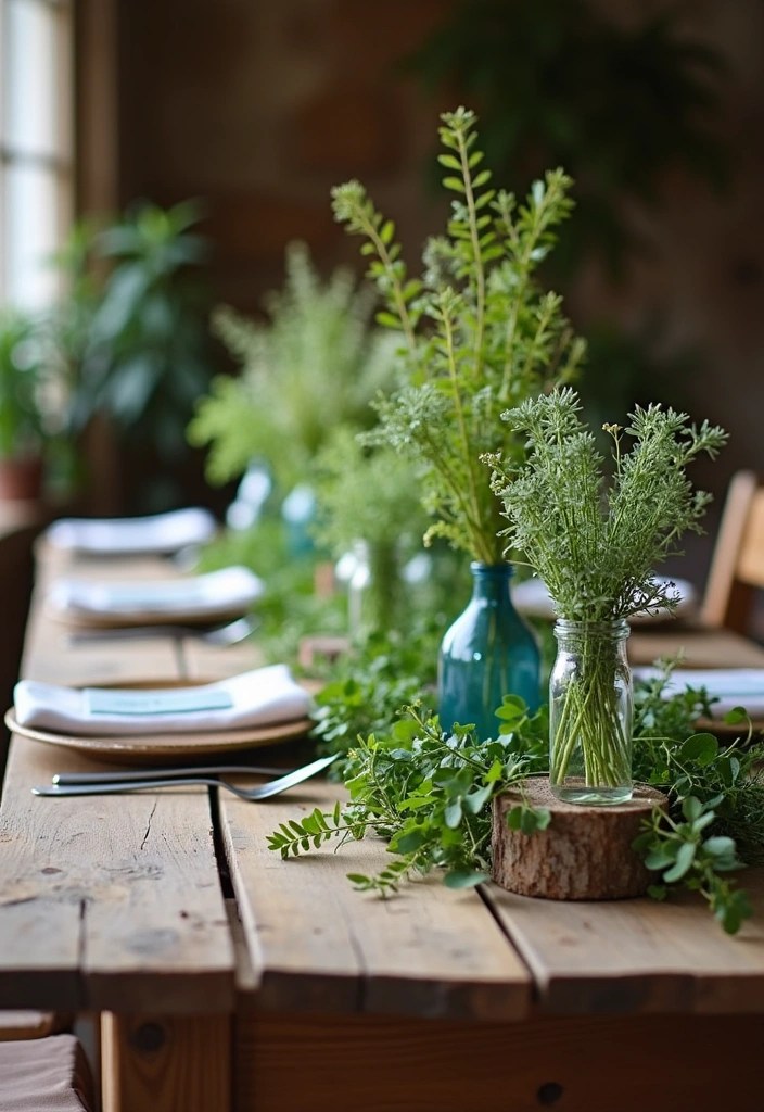 16 Rustic Tablescapes for Home That Capture the Heart of Farmhouse Living! - 11. Greenery and Foliage Accents