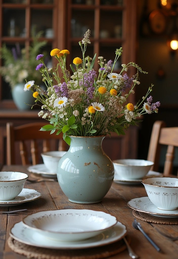 16 Rustic Tablescapes for Home That Capture the Heart of Farmhouse Living! - 12. Personal Touch with Family Heirlooms